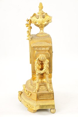 Lot 1199 - A 19TH CENTURY FRENCH ORMOLU MANTEL CLOCK