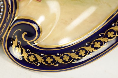 Lot 486 - A FINE PAIR OF ROYAL VIENNA PORCELAIN-SHAPED DISHES