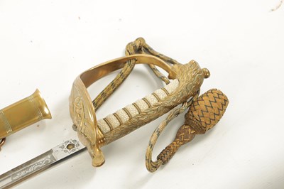 Lot 809 - A GOOD QUALITY 19TH CENTURY 1827 WILKINSON PATTERN ROYAL NAVAL OFFICERS DRESS SWORD WITH ORIGINAL BELT