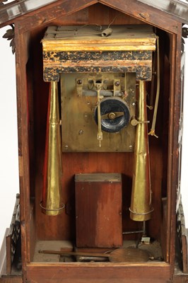 Lot 1201 - A LARGE LATE 19TH CENTURY BLACK FOREST TRUMPETER CLOCK