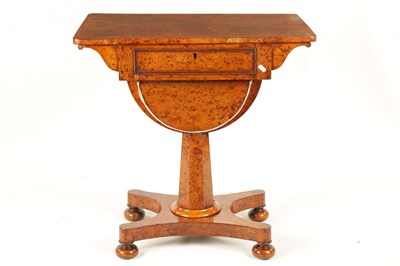 Lot 1377 - A REGENCY BURR ELM WORKBOX