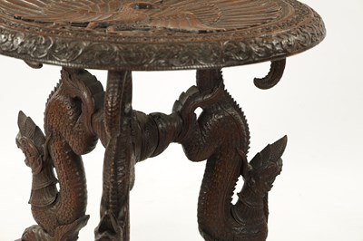 Lot 496 - A 19TH CENTURY INDIAN HARDWOOD OCCASIONAL TABLE