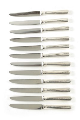 Lot 729 - A SET OF TWELVE GEORGE III SILVER-HANDLED DESSERT KNIVES