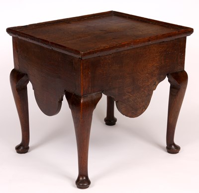 Lot 659 - A George II joined Oak BOX STOOL with hinged...