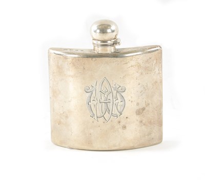 Lot 698 - A LATE 19TH CENTURY SILVER HIPFLASK