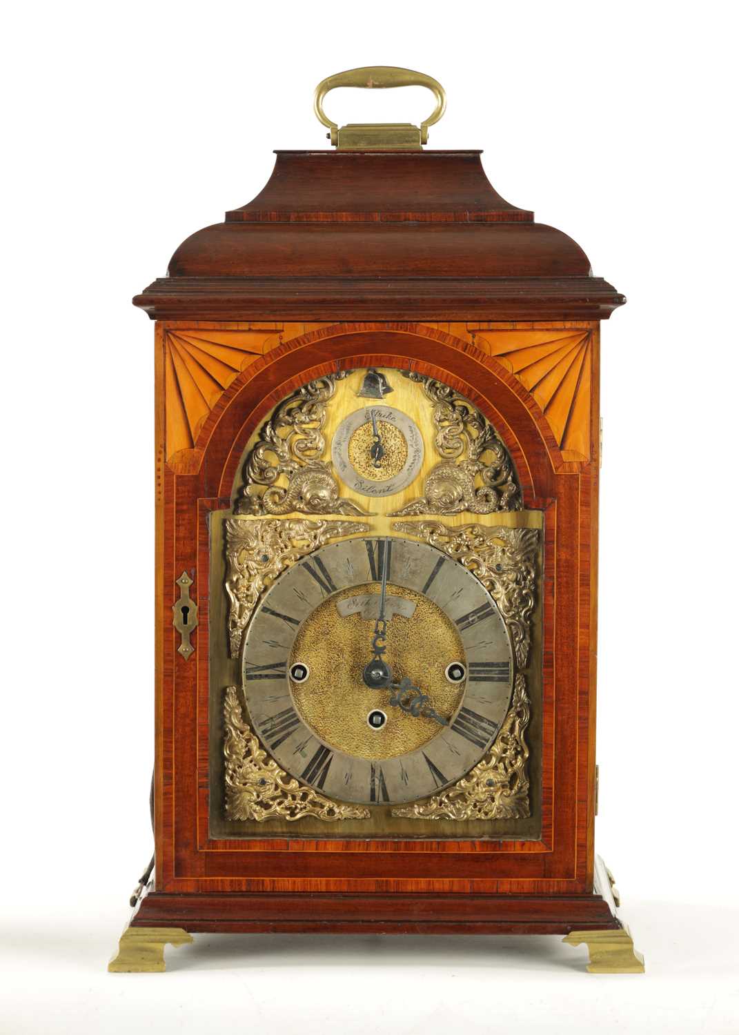 Lot 1275 - SETH AGAR, YORK. A MAHOGANY TRIPLE FUSEE BRACKET CLOCK