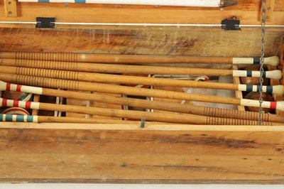 Lot 991 - AN EDWARDIAN CROQUET SET