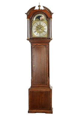 Lot 1360 - THOMAS RADFORD, LEEDS. A GEORGE III OAK AND POLLARD OAK EIGHT DAY LONGCASE CLOCK