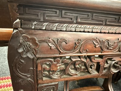 Lot 130 - A 19TH CENTURY CHINESE HARDWOOD ALTAR TABLE