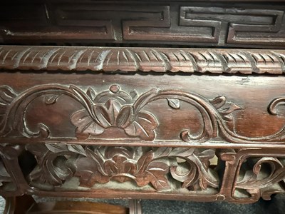 Lot 130 - A 19TH CENTURY CHINESE HARDWOOD ALTAR TABLE