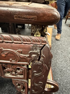 Lot 130 - A 19TH CENTURY CHINESE HARDWOOD ALTAR TABLE