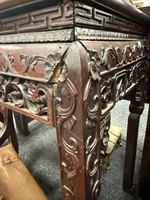 Lot 130 - A 19TH CENTURY CHINESE HARDWOOD ALTAR TABLE