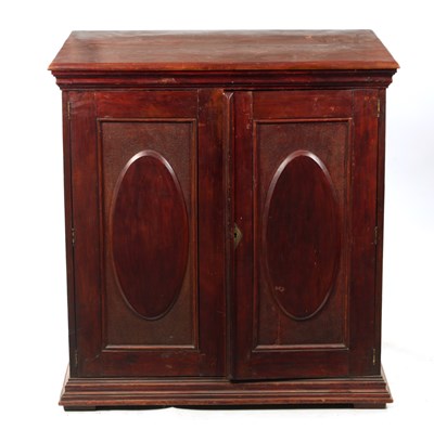 Lot 1447 - A LATE 19TH CENTURY SCUMBLED PINE COLLECTORS CABINET