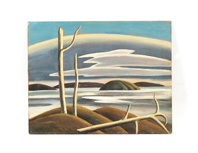 Lot 1166 - ATT LAWREN STEWART HARRIS (CANADIAN, 1885-1970) OIL ON BEAVERBOARD