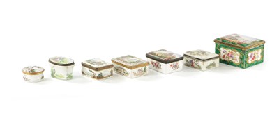 Lot 443 - A COLLECTION OF SEVEN ENAMEL LIDDED BOXES