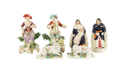 Lot 99 - A COLLECTION OF 19TH CENTURY POTTERY FIGURES