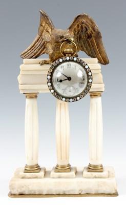 Lot 651 - AN UNUSUAL 19TH CENTURY FRENCH MANTEL CLOCK...