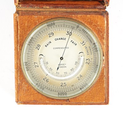 Lot 1171 - AN EARLY 20TH CENTURY CASED POCKET BAROMETER BY ASPREY, LONDON