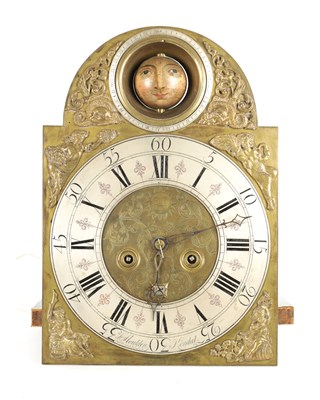 Lot 1121 - HAULDEN, KENDALL. A GEORGE II EIGHT-DAY SPHERICAL MOON LONGCASE MOVEMENT