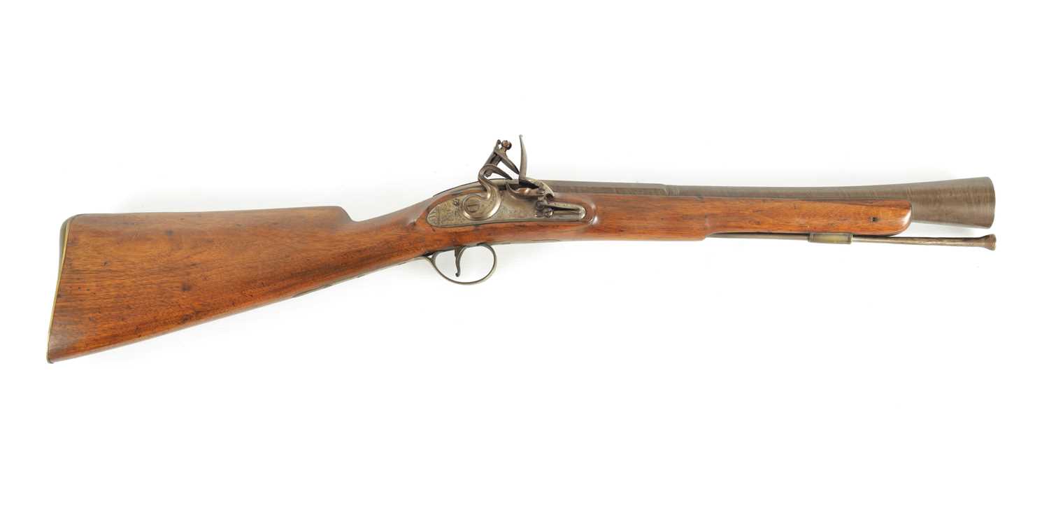 Lot 641 - AN EARLY 19TH CENTURY FLINTLOCK BLUNDERBUSS NOYES OF WARMINSTER