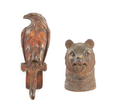 Lot 1346 - TWO PIECES OF LATE 19TH CENTURY BLACK FOREST CARVINGS