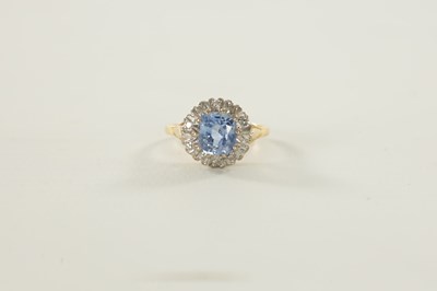 Lot 312 - AN 18CT GOLD SAPPHIRE AND DIAMOND RING AND 9CT GOLD SEVEN STONE RING