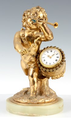 Lot 666 - A LATE 19th CENTURY ORMOLU MANTEL CLOCK formed...