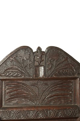 Lot 1508 - TWO MATCHING 17TH CENTURY AND LATER OAK WAINSCOT CHAIRS