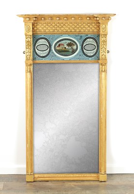 Lot 1442 - A REGENCY GILT GESSO HANGING PIER MIRROR