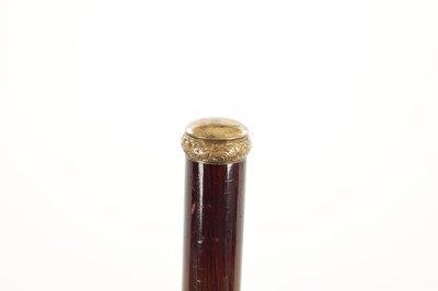 Lot 686 - A GOOD LATE 19TH CENTURY POLISHED HARDWOOD AND GILT BRASS MOUNTED TELESCOPE WALKING CANE