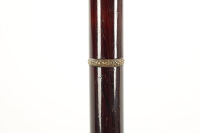 Lot 686 - A GOOD LATE 19TH CENTURY POLISHED HARDWOOD AND GILT BRASS MOUNTED TELESCOPE WALKING CANE