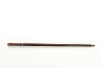 Lot 686 - A GOOD LATE 19TH CENTURY POLISHED HARDWOOD AND GILT BRASS MOUNTED TELESCOPE WALKING CANE