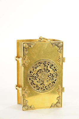 Lot 1081 - HANS SCHNIER IN SPEIR. AN EXTREMELY RARE 16TH CENTURY GILT TRAVELLING BOOK CLOCK