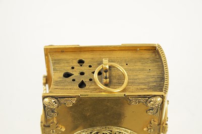 Lot 1081 - HANS SCHNIER IN SPEIR. AN EXTREMELY RARE 16TH CENTURY GILT TRAVELLING BOOK CLOCK