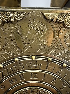 Lot 1081 - HANS SCHNIER IN SPEIR. AN EXTREMELY RARE 16TH CENTURY GILT TRAVELLING BOOK CLOCK