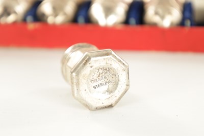 Lot 415 - A CASED SET OF EIGHT CARTIER STERLING SILVER SALTS