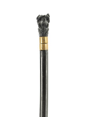 Lot 691 - A 19TH CENTURY EBONISED BAMBOO SWORD STICK