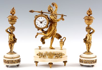 Lot 675 - A LATE 19th CENTURY ORMOLU AND WHITE MARBLE...