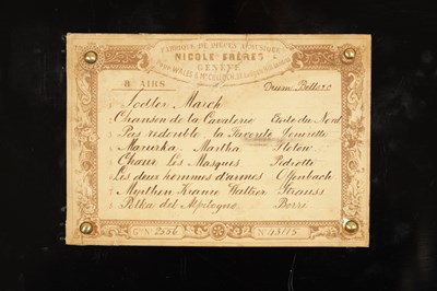 Lot 1276 - A LATE 19TH CENTURY NICOLE FRERES ORCHESTRIAL MECHANICAL MUSICAL BOX