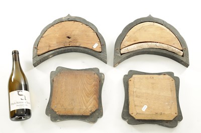 Lot 274 - A SET OF FOUR EARLY CHINESE YELLOW-GLAZED TERRACOTTA ROOF TILES