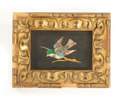 Lot 830 - A LATE 19TH CENTURY ITALIAN FRAMED PIETRA DURA PLAQUE