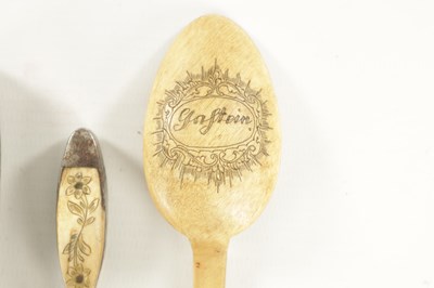 Lot 782 - AN AUSTRIAN CARVED BON CAMPAIGN CUTLERY SET