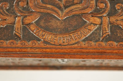 Lot 1163 - AN 18TH CENTURY CARVED WALNUT CONTINENTAL MINIATURE TABLE CASKET