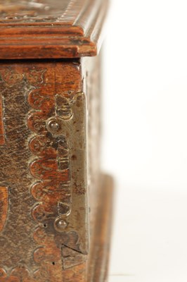 Lot 1163 - AN 18TH CENTURY CARVED WALNUT CONTINENTAL MINIATURE TABLE CASKET