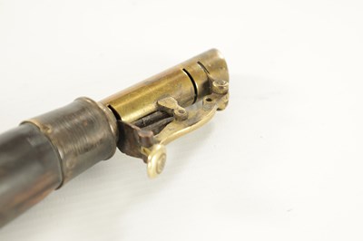 Lot 620 - A LATE GEORGE III SCRIMSHAW-WORK HORN POWDER FLASK