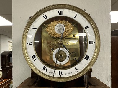 Lot 1234 - AN AUSTRIAN THREE MONTH DURATION BIEDERMEIER REGULATOR WALL CLOCK, SIGNED BRANDL IN WIEN