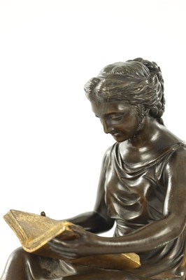 Lot 802 - A PAIR OF 19TH CENTURY FRENCH PATINATED AND GILT BRONZE BOOKENDS