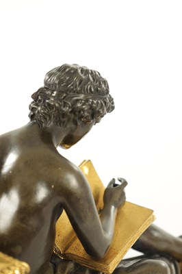 Lot 802 - A PAIR OF 19TH CENTURY FRENCH PATINATED AND GILT BRONZE BOOKENDS