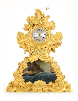 Lot 1114 - A MID 19TH CENTURY FRENCH ORMOLU AUTOMATION MANTEL CLOCK