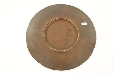 Lot 197 - A JAPANESE MEIJI PERIOD CIRCULAR BRONZE AND MIXED METAL INLAID PLATE